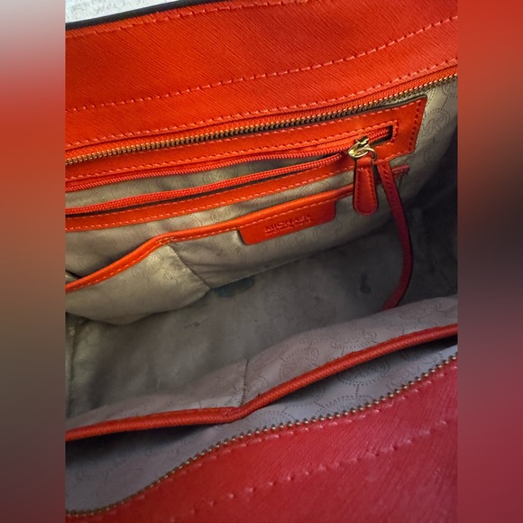 Michael Kors Vibrant Orange Red Satchel - Picture 4 of 9